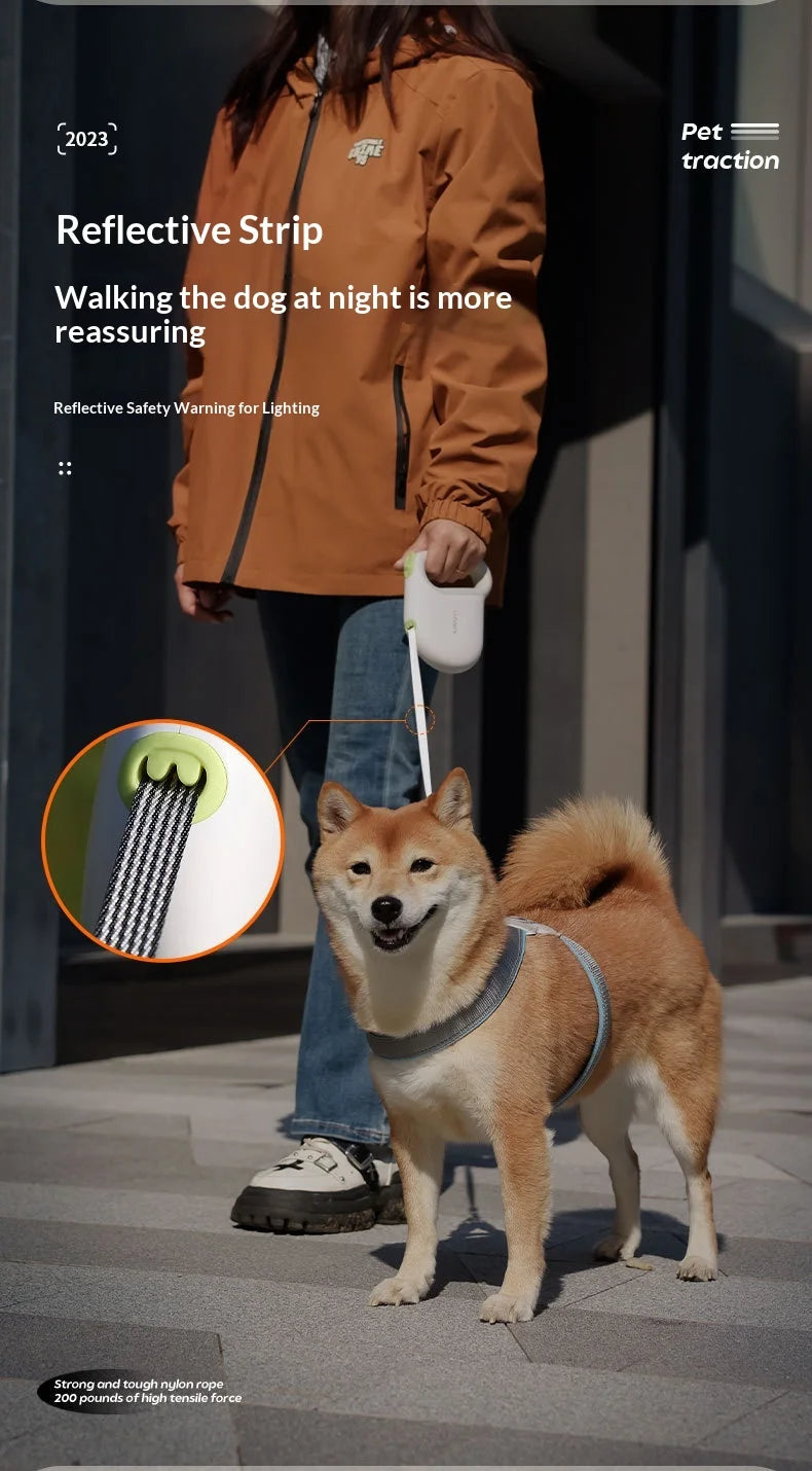 Pet leash Telescopic controllable safety dog walking rope Cross-border spot wholesale Reflective rope Dog leash