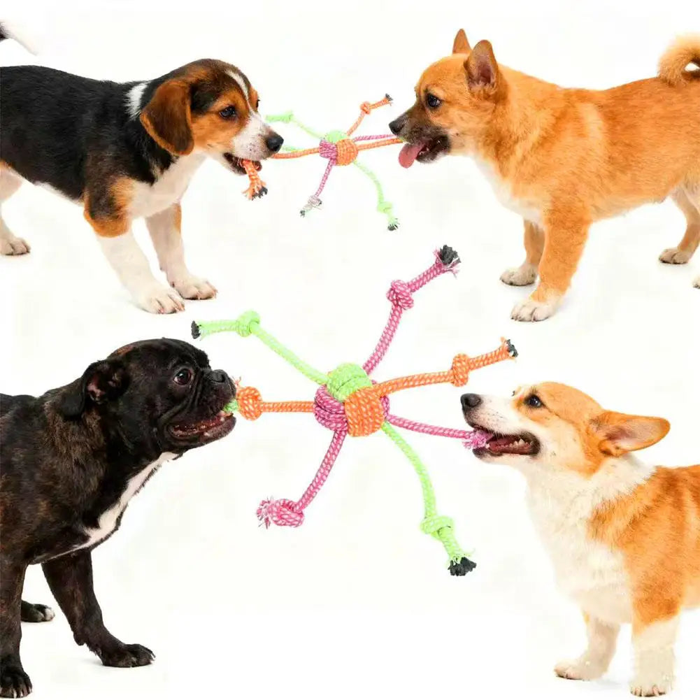 Dog Rope Toy Teeth Cleaning Pet Interactive Chewing Dog Toy Bite-Resistant Interactive Knot Toy For Pet Dogs
