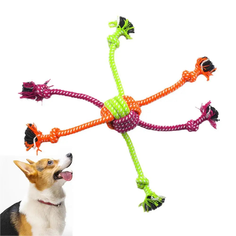 Dog Rope Toy Teeth Cleaning Pet Interactive Chewing Dog Toy Bite-Resistant Interactive Knot Toy For Pet Dogs