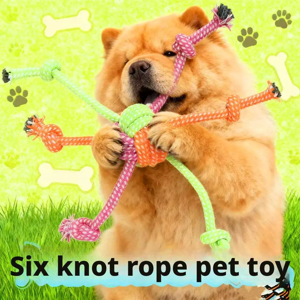 Dog Rope Toy Teeth Cleaning Pet Interactive Chewing Dog Toy Bite-Resistant Interactive Knot Toy For Pet Dogs