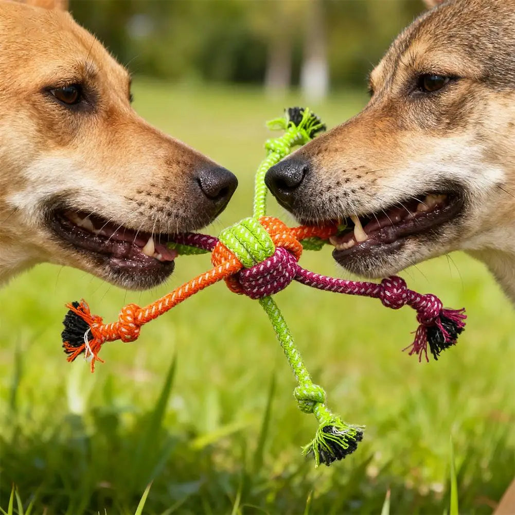 Dog Rope Toy Teeth Cleaning Pet Interactive Chewing Dog Toy Bite-Resistant Interactive Knot Toy For Pet Dogs