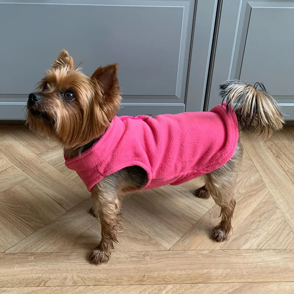 Warm Fleece Small Dogs Clothes French Bulldog Chihuahua Medium Pet Cat Jacket Vest with D-Ring For Small Cats Coat Clothes