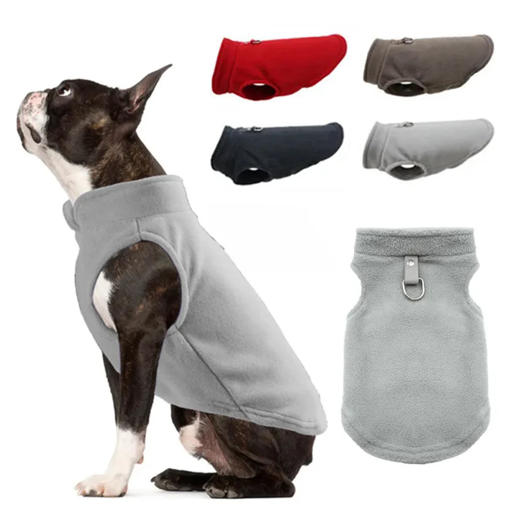 Warm Fleece Small Dogs Clothes French Bulldog Chihuahua Medium Pet Cat Jacket Vest with D-Ring For Small Cats Coat Clothes