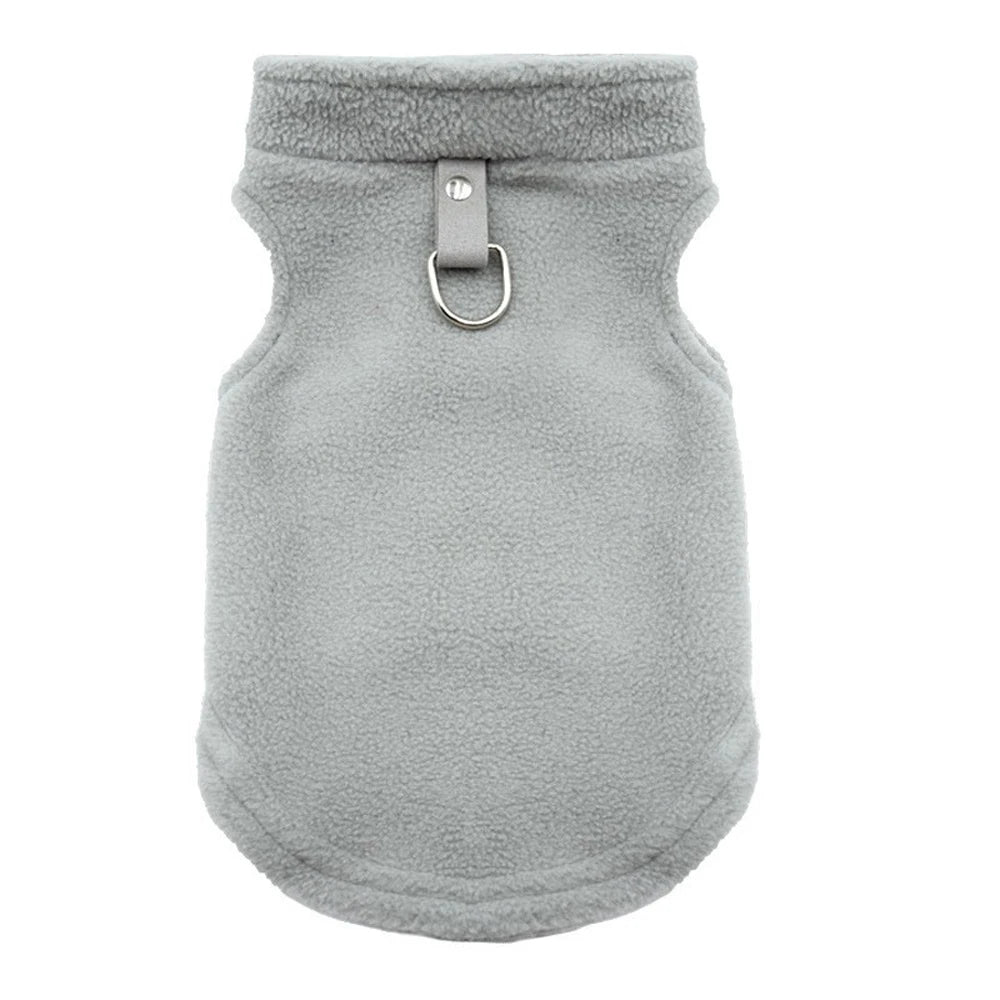 Warm Fleece Small Dogs Clothes French Bulldog Chihuahua Medium Pet Cat Jacket Vest with D-Ring For Small Cats Coat Clothes