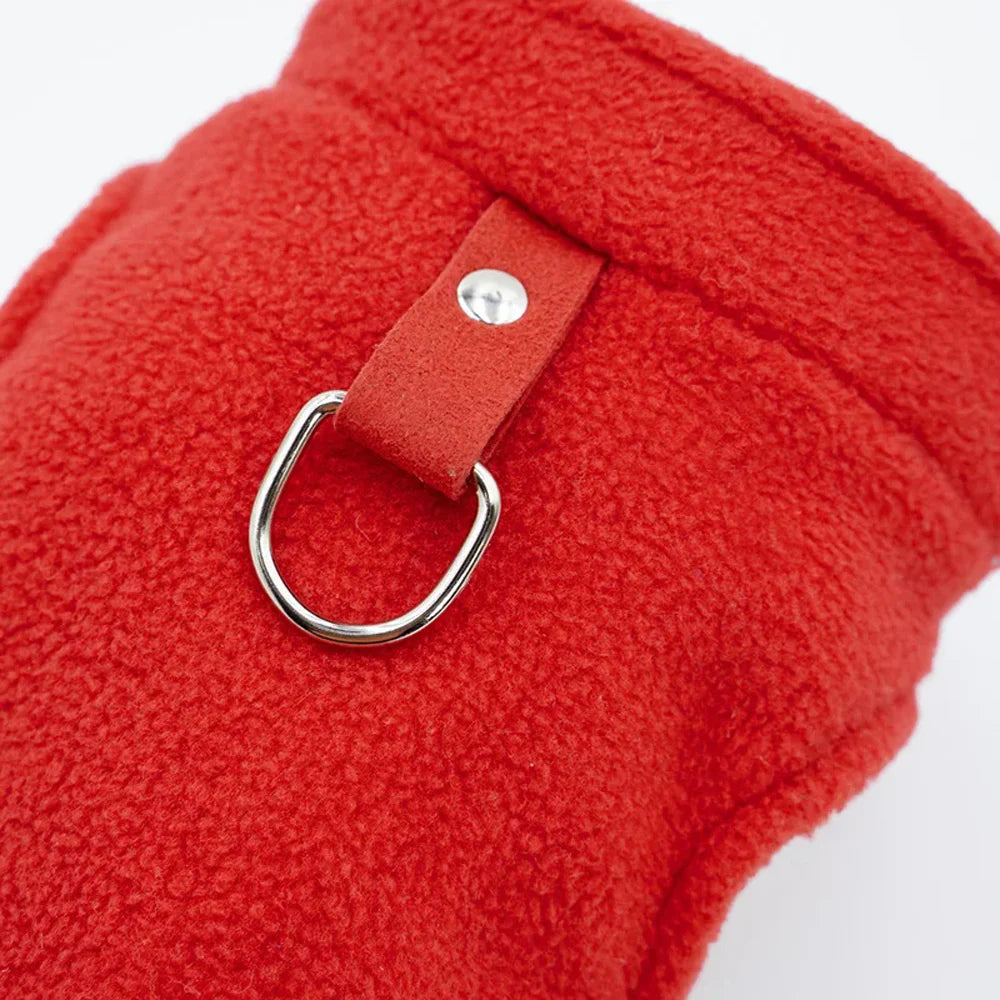 Warm Fleece Small Dogs Clothes French Bulldog Chihuahua Medium Pet Cat Jacket Vest with D-Ring For Small Cats Coat Clothes