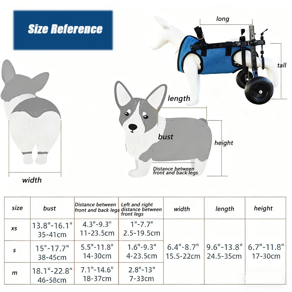 1Pcs Pet Wheelchair Cart Dog Rehabilitation Walking Aid Cart Hind Limb Paralysis Disabled Elderly Pet Walking Aid Cart