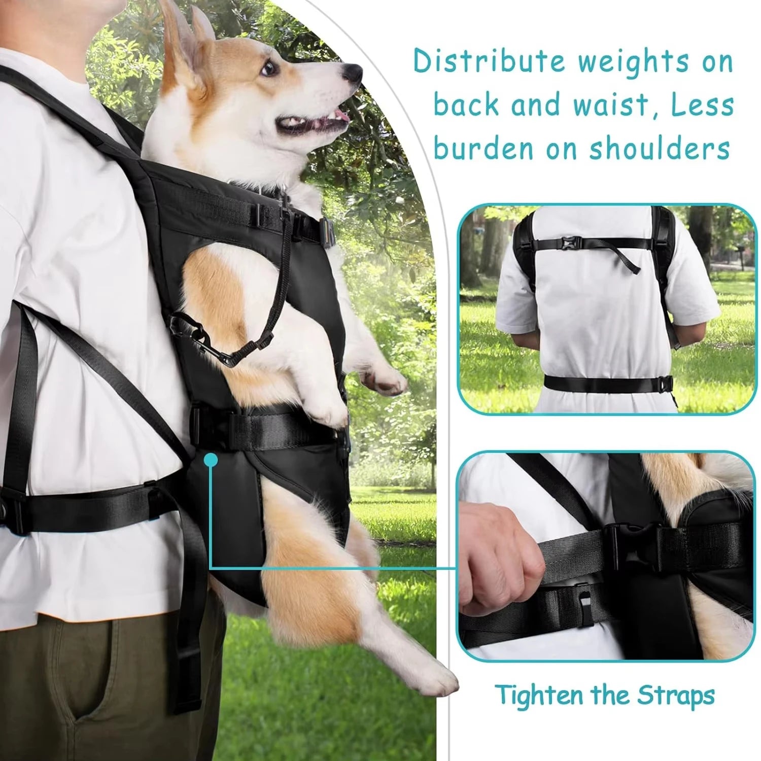 Dogs Carrier Backpack Thickened Sponge Pet Front Dog Carrier Backpacks Outdoor Portable Adjustable Hands Free Dog Backpack