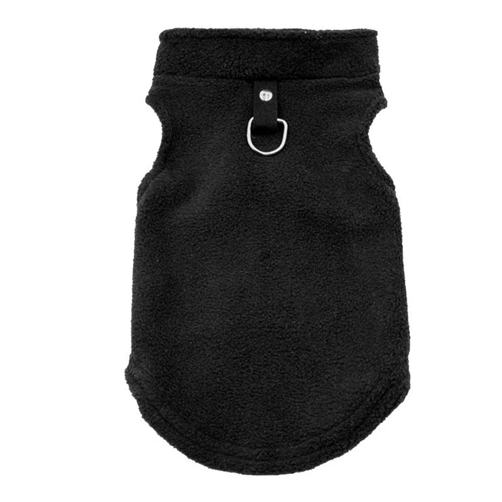 Warm Fleece Small Dogs Clothes French Bulldog Chihuahua Medium Pet Cat Jacket Vest with D-Ring For Small Cats Coat Clothes