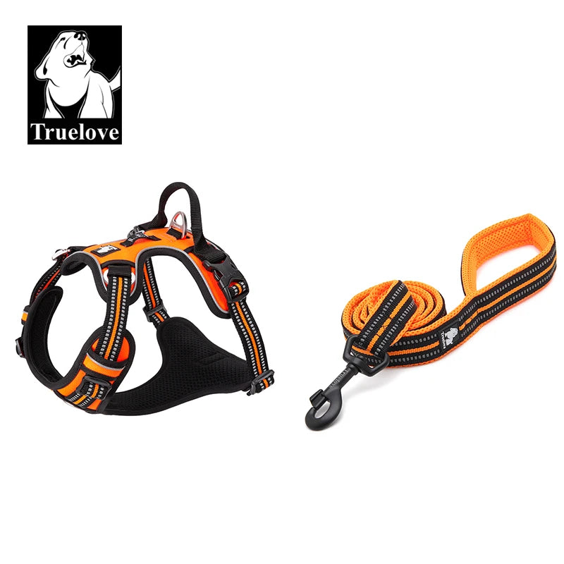 Truelove Pet Harness+Pet Leash Set Rope 110cm/200cm All-in-one Reflective Dog Harness No Pull Adjustable Buckles Dropshipping