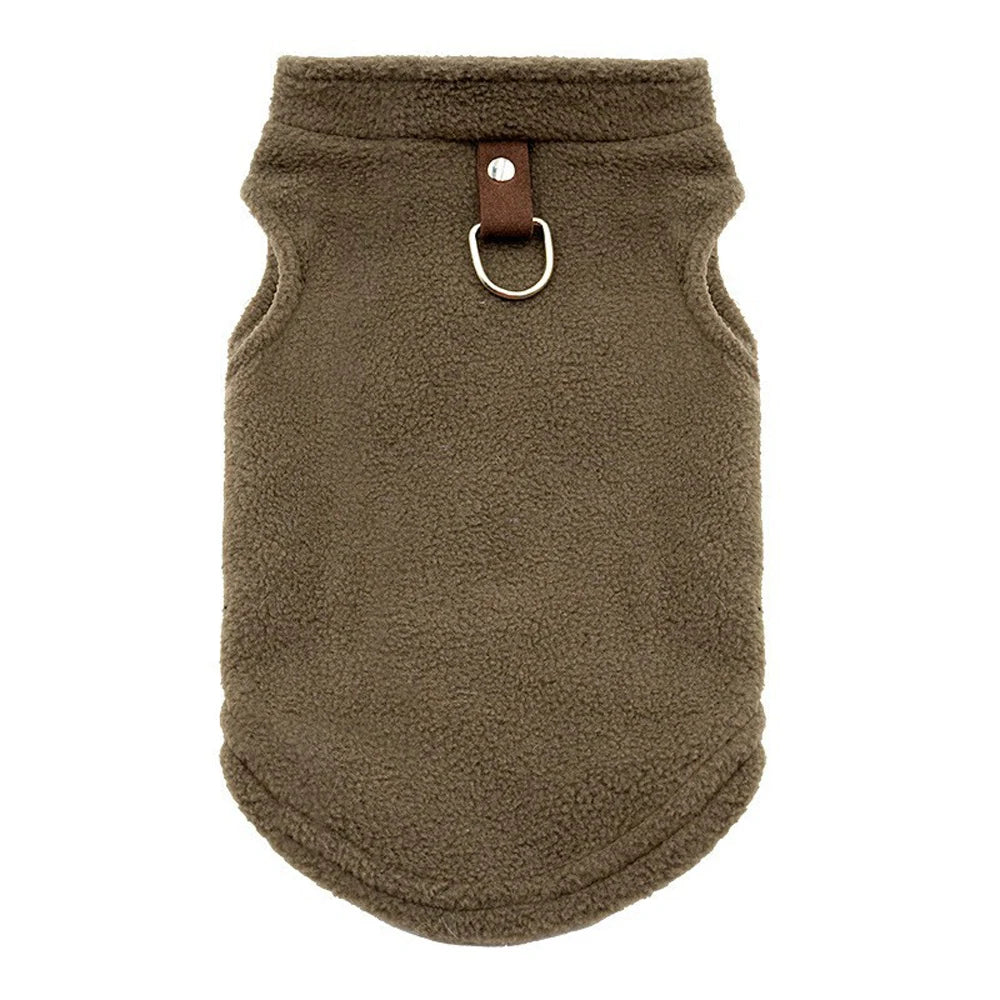 Warm Fleece Small Dogs Clothes French Bulldog Chihuahua Medium Pet Cat Jacket Vest with D-Ring For Small Cats Coat Clothes