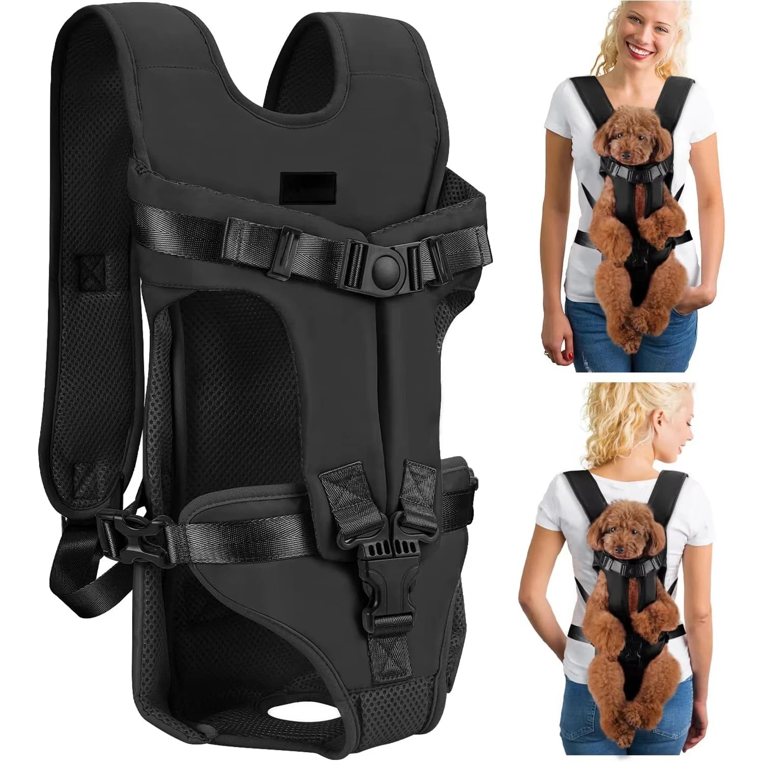 Dogs Carrier Backpack Thickened Sponge Pet Front Dog Carrier Backpacks Outdoor Portable Adjustable Hands Free Dog Backpack