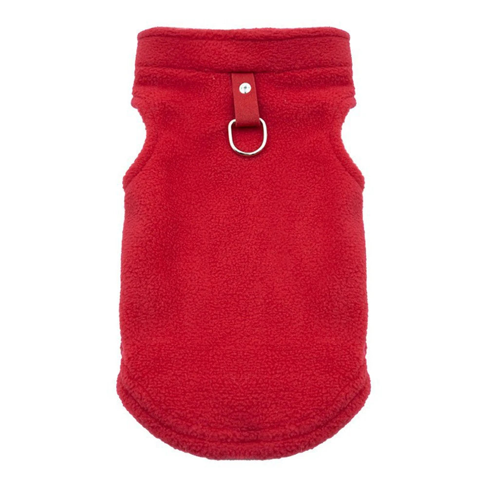 Warm Fleece Small Dogs Clothes French Bulldog Chihuahua Medium Pet Cat Jacket Vest with D-Ring For Small Cats Coat Clothes