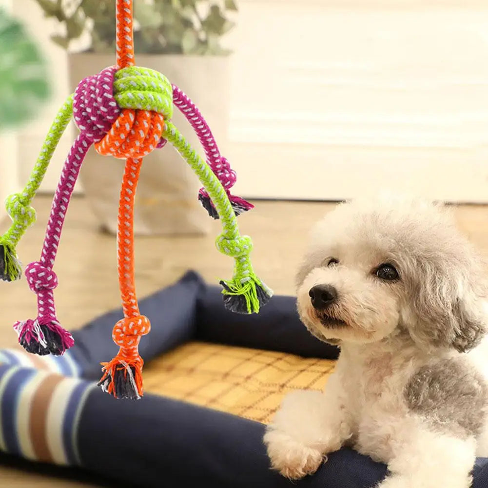 Dog Rope Toy Teeth Cleaning Pet Interactive Chewing Dog Toy Bite-Resistant Interactive Knot Toy For Pet Dogs