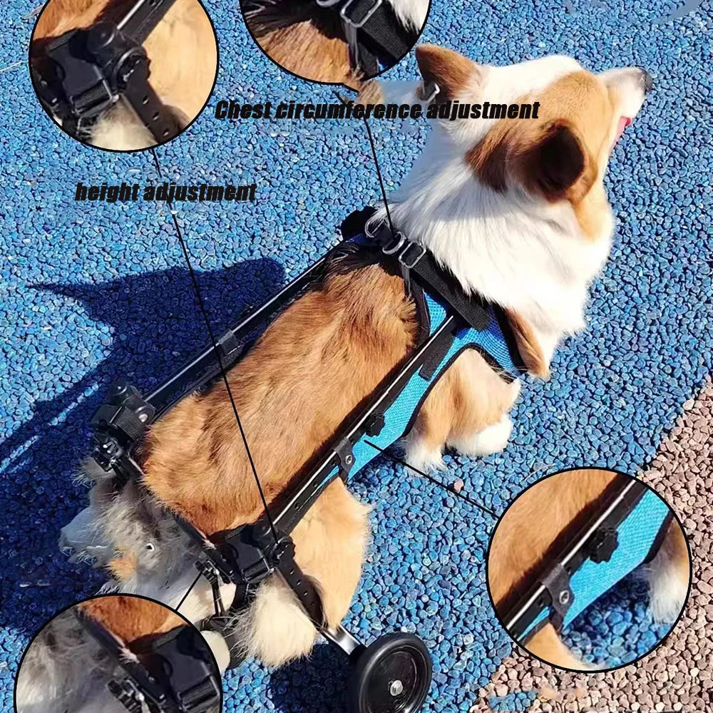 1Pcs Pet Wheelchair Cart Dog Rehabilitation Walking Aid Cart Hind Limb Paralysis Disabled Elderly Pet Walking Aid Cart